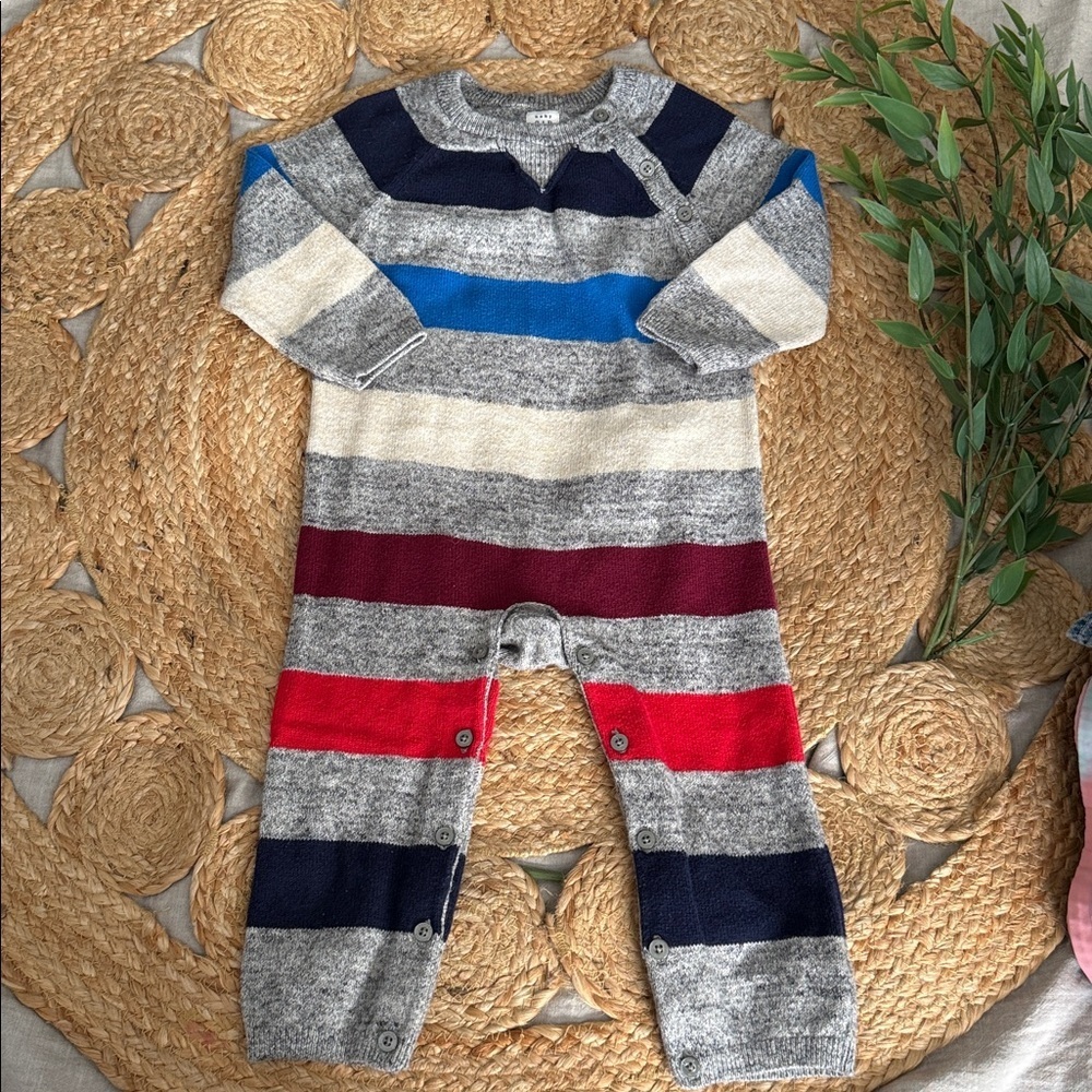 BABY GAP Knitted Striped Colored BodySuit. Size 18-24M